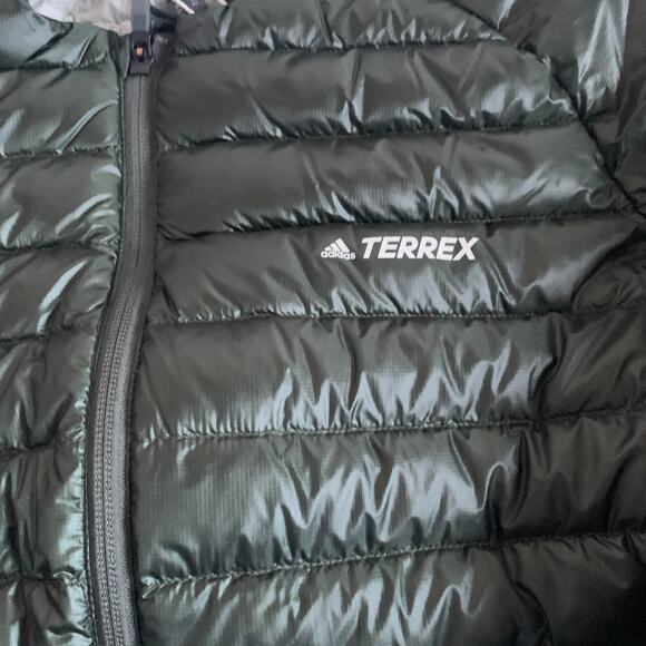 Adidas Womens XS Terrex Hike Bomber Down Puffer Jacket Legend Earth GD1154 - Picture 10 of 13
